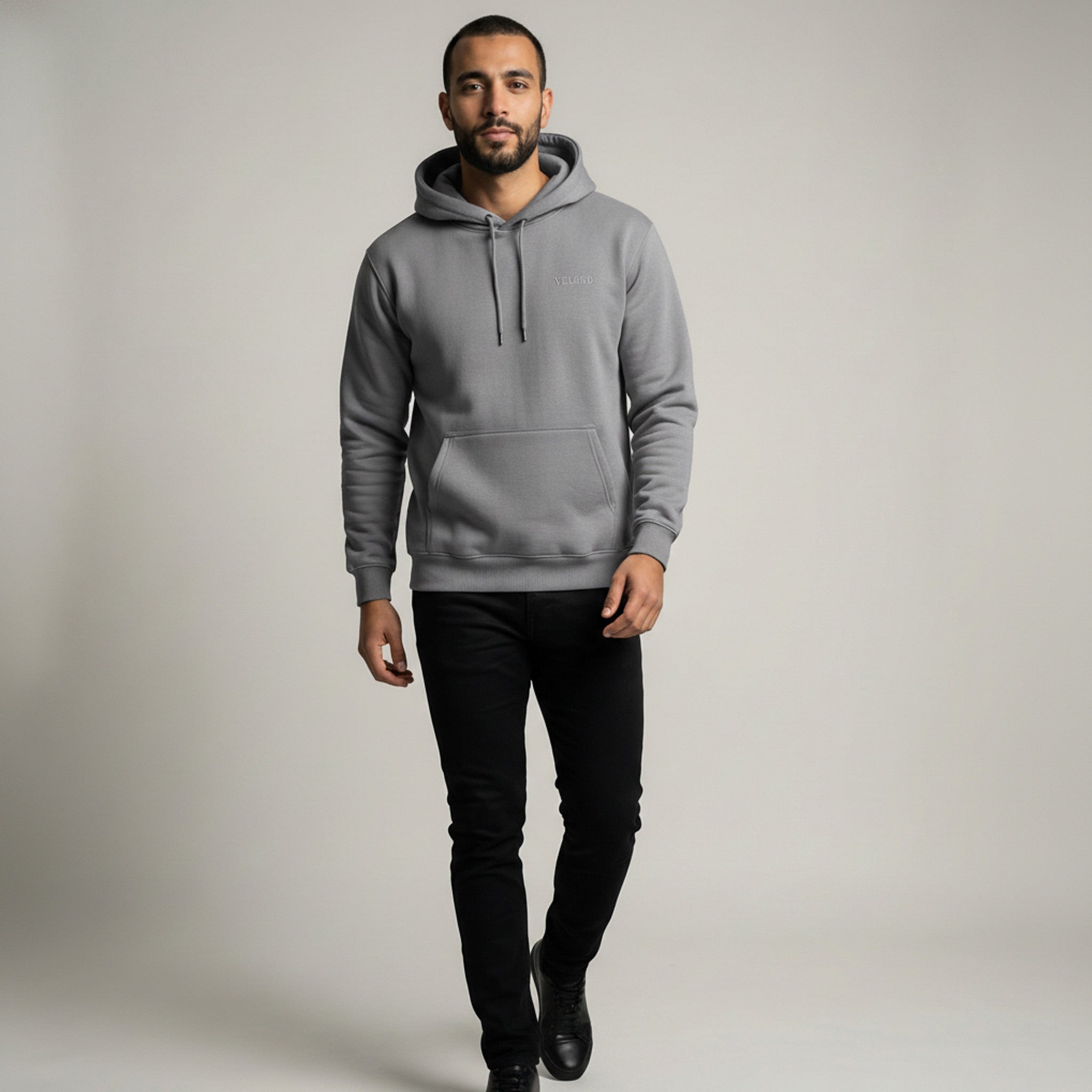 Veloro men's streetwear lifestyle shot in Cairo streets